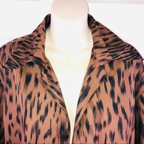 Neiman Marcus cheetah/leopard silk open front jacket medium - Picture 4 of 6